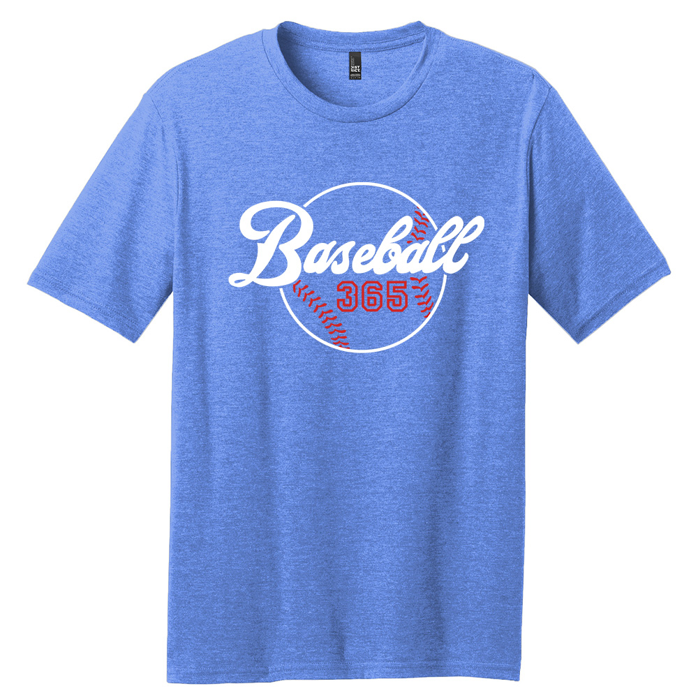 Baseball 365 Unisex District Perfect Blend CVC Tee-Heather Royal