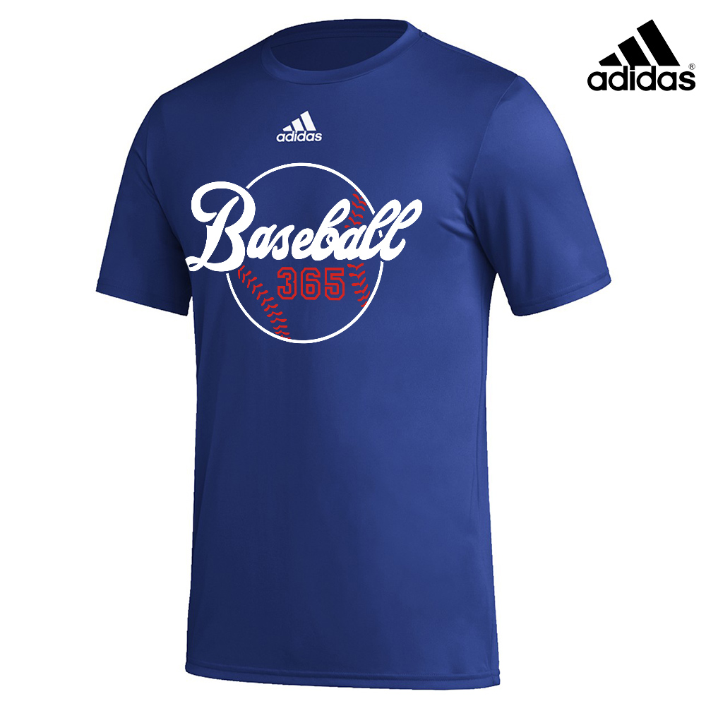 Baseball 365 Adidas Badge of Sport (BOS) Pre Game Tee - Team Royal Blue