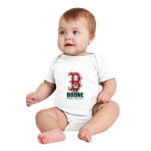 Boone Softball Rabbit Skins Infant Baby Rib Bodysuit-White