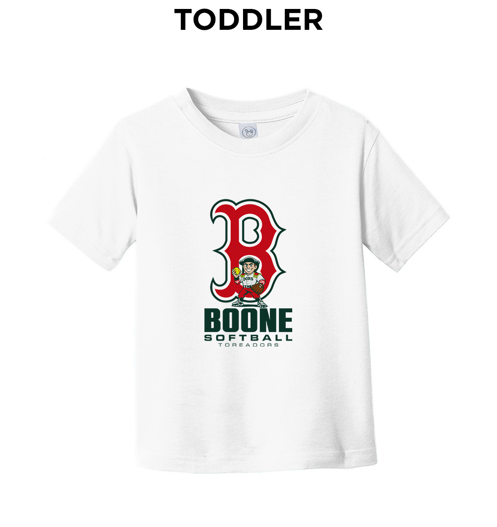 Boone Softball Rabbit Skins Fine Jersey Toddler T-Shirt-White