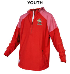 Boone Softball Rawlings YOUTH Rawlings Colorsync Long Sleeve 1/2 zip hooded BP Jacket-Scarlet