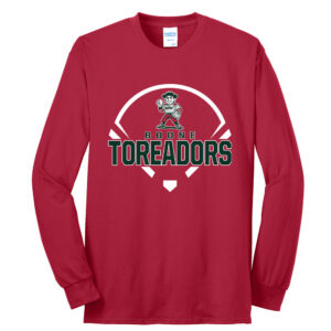 Boone Softball Unisex Cotton Long Sleeve Tee-Red