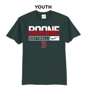 Boone Softball Youth Short Sleeve Tee-Dark Green
