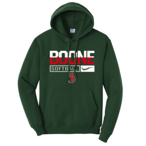 Boone Softball Unisex Classic Core weight Cozy Pullover Hooded Sweatshirt-Dark Green