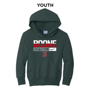 Boone Softball Youth Fleece Hooded Sweatshirt-Dark Green