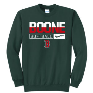 Boone Softball Unisex Fleece Crewneck Sweatshirt-Dark Green
