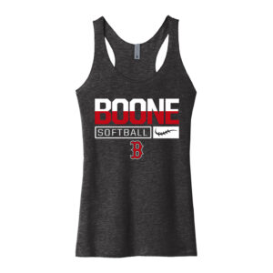 Boone Softball Next Level Women’s Triblend Racerback Tank-Vintage Black