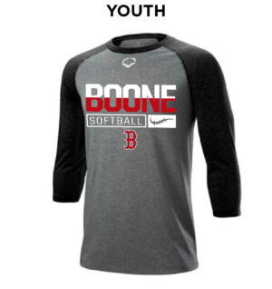 Boone Softball Evoshield YOUTH 3/4 Sleeve baseball undershirt -charcoal/Black