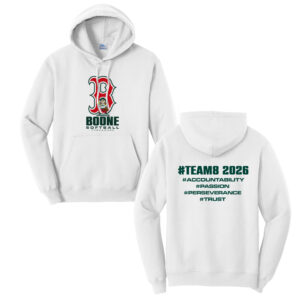 Boone Softball Unisex Classic Core weight Cozy Pullover Hooded Sweatshirt-White