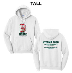 Boone Softball Tall Hooded Sweatshirt-White