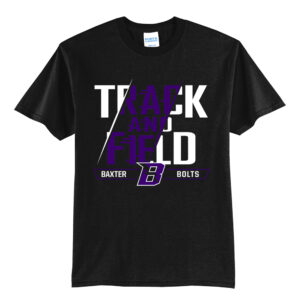 Baxter Track Field Unisex Short Sleeve Tee-Black