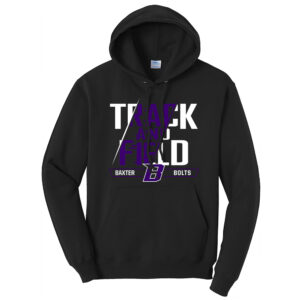 Baxter Track Field Unisex Fleece Hooded Sweashirt-Black