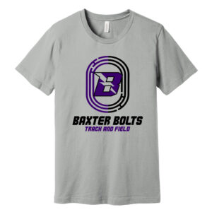 Baxter Track Field Bella and Canvas Unisex Jersey Short Sleeve Tee-Silver