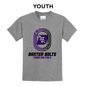 Baxter Track Field Youth Short Sleeve Tee-Grey