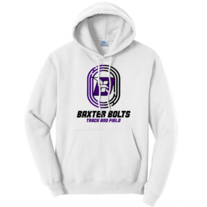Baxter Track Field Unisex Fleece Hooded Sweatshirt-White