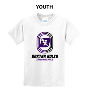 Baxter Track Field Youth Short Sleeve Tee-White