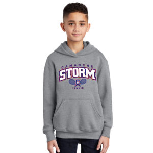 Storm Tennis Youth Fleece Hooded Sweatshirt-Athletic heather