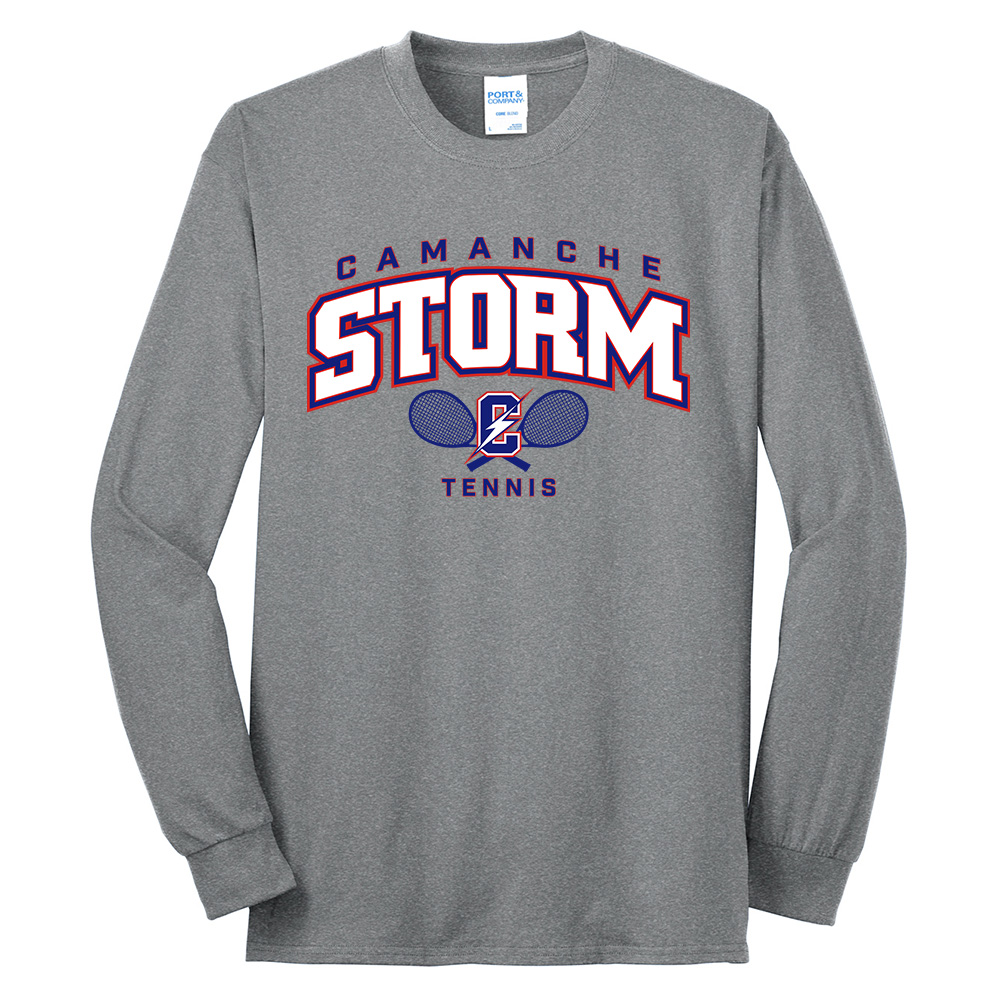 Storm Tennis Unisex Cotton Long Sleeve Tee-Athletic Heather