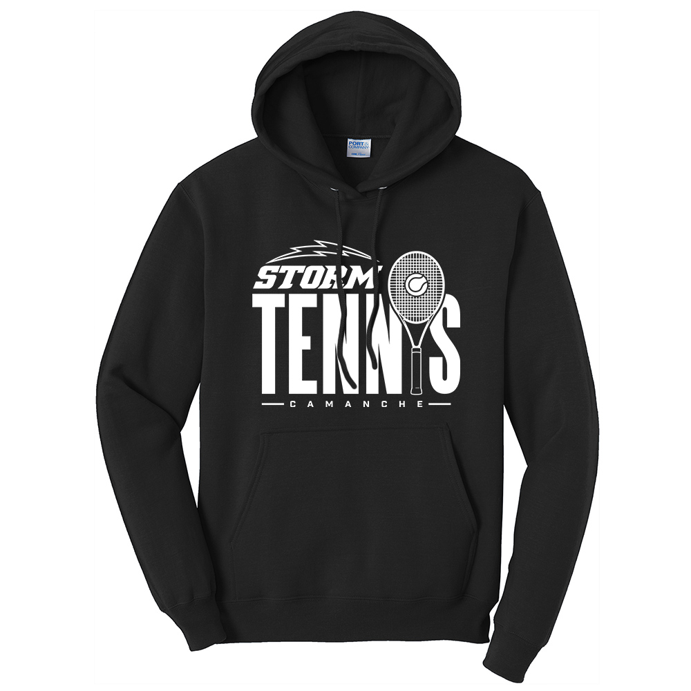 Storm Tennis Unisex Fleece Hooded Sweatshirt-Black