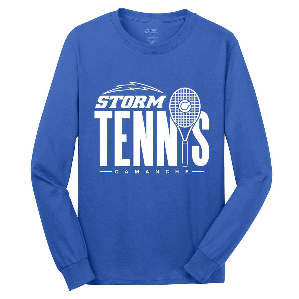 Storm Tennis Unisex Cotton Long Sleeve Tee-Royal