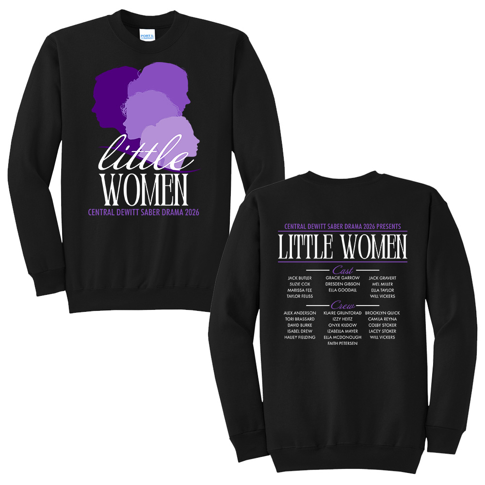CD Little Women Unisex Fleece Crewneck Sweatshirt-Black