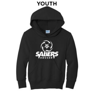 Dewitt Soccer Youth Fleece Hooded Sweatshirt-Black