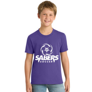Dewitt Soccer Youth Short Sleeve Tee-Purple