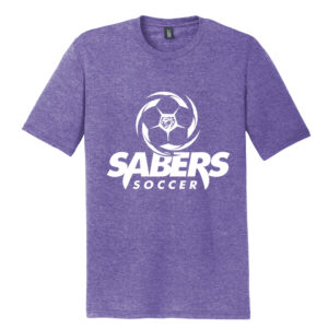 Dewitt Soccer Unisex Premium Short Sleeve Tri Blend Tee-Purple Frost