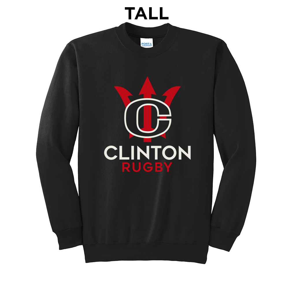 Clinton Rugby TALL Ultimate Crewneck Sweatshirts-Black