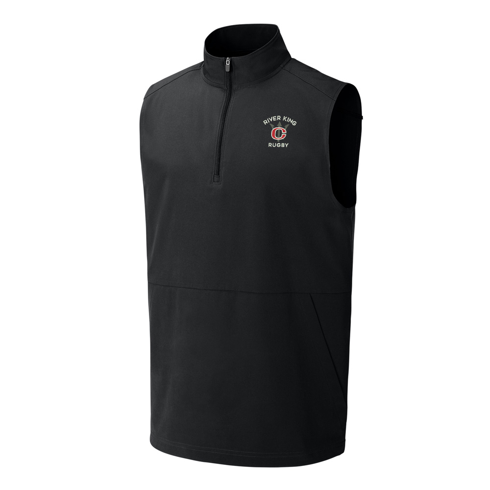 Clinton Rugby Sport-Tek Men Repeat 1/2-Zip Vest-Black