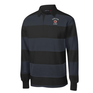 Clinton Rugby Sport Tek Classic Long Sleeve Rugby Polo Men-Black/Graphite