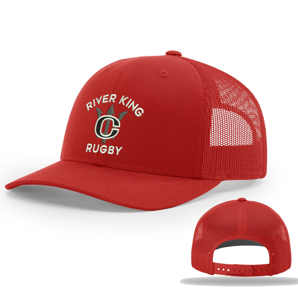 Clinton Rugby Richardson Pro Crown Mesh Back solid color Adjustable back cap-Red