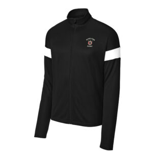 Clinton Rugby Sport-Tek Men Travel Full-Zip Jacket-Black/White
