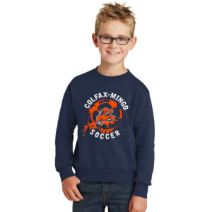 CM Soccer Youth Fleece Crewneck Sweatshirt-Navy