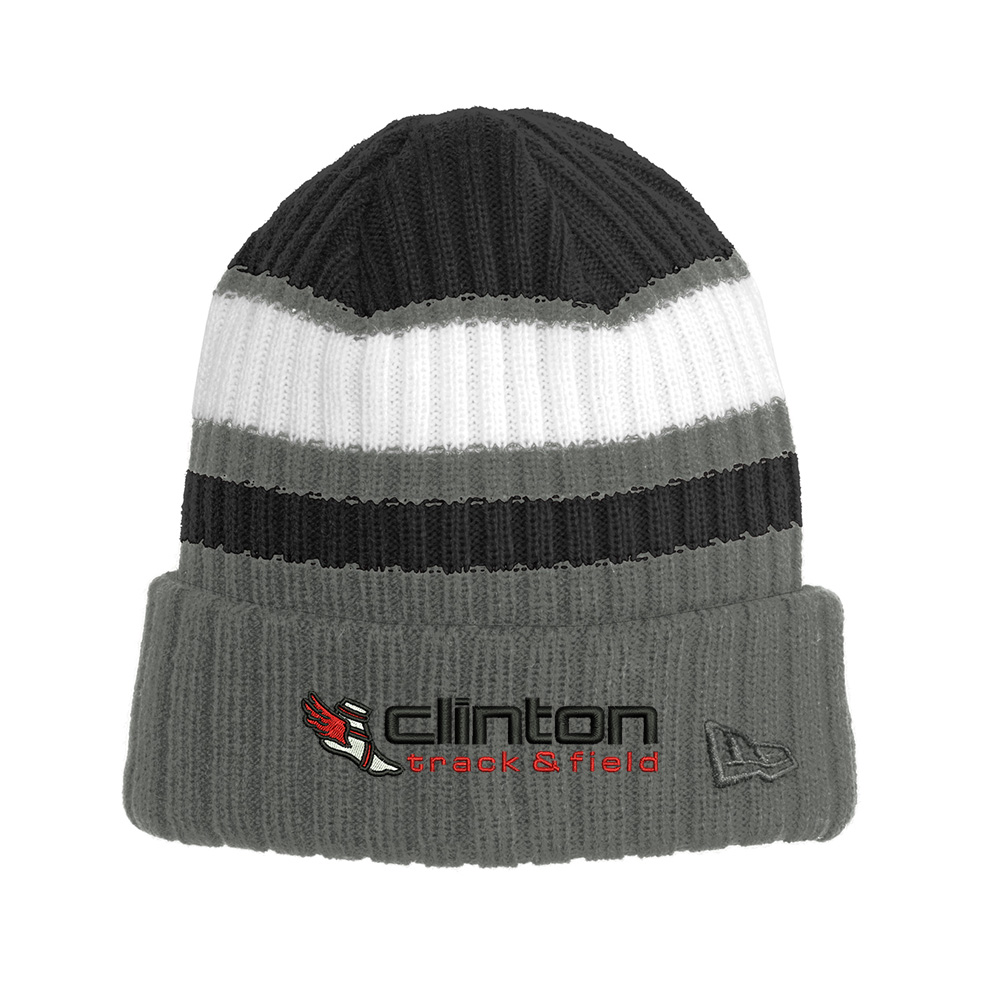 Clinton MS Track Field New Era Ribbed Beanie-Black/Graphite
