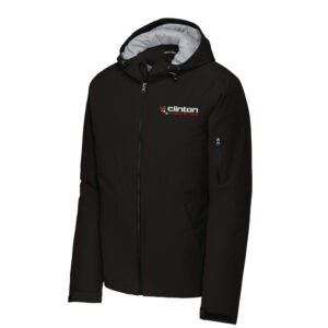 Clinton MS Track Field Sport-Tek Men Waterproof Insulated full zip hooded Jacket-Black