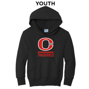 Clinton MS Track Field Youth Fleece Hooded Sweatshirt-Black