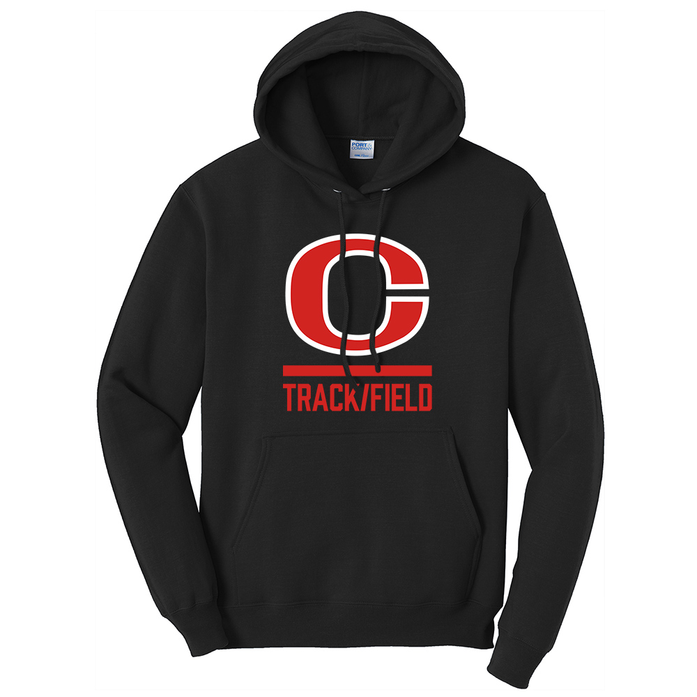 Clinton MS Track Field Unisex Fleece Hooded Sweashirt-Black
