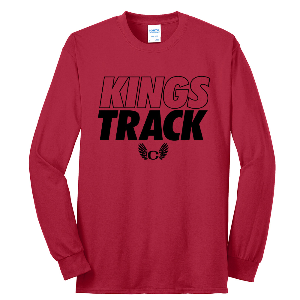 Clinton MS Track Field Unisex Cotton Long Sleeve Tee-Red