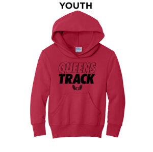 Clinton MS Track Field Youth Fleece Hooded Sweatshirt-Red