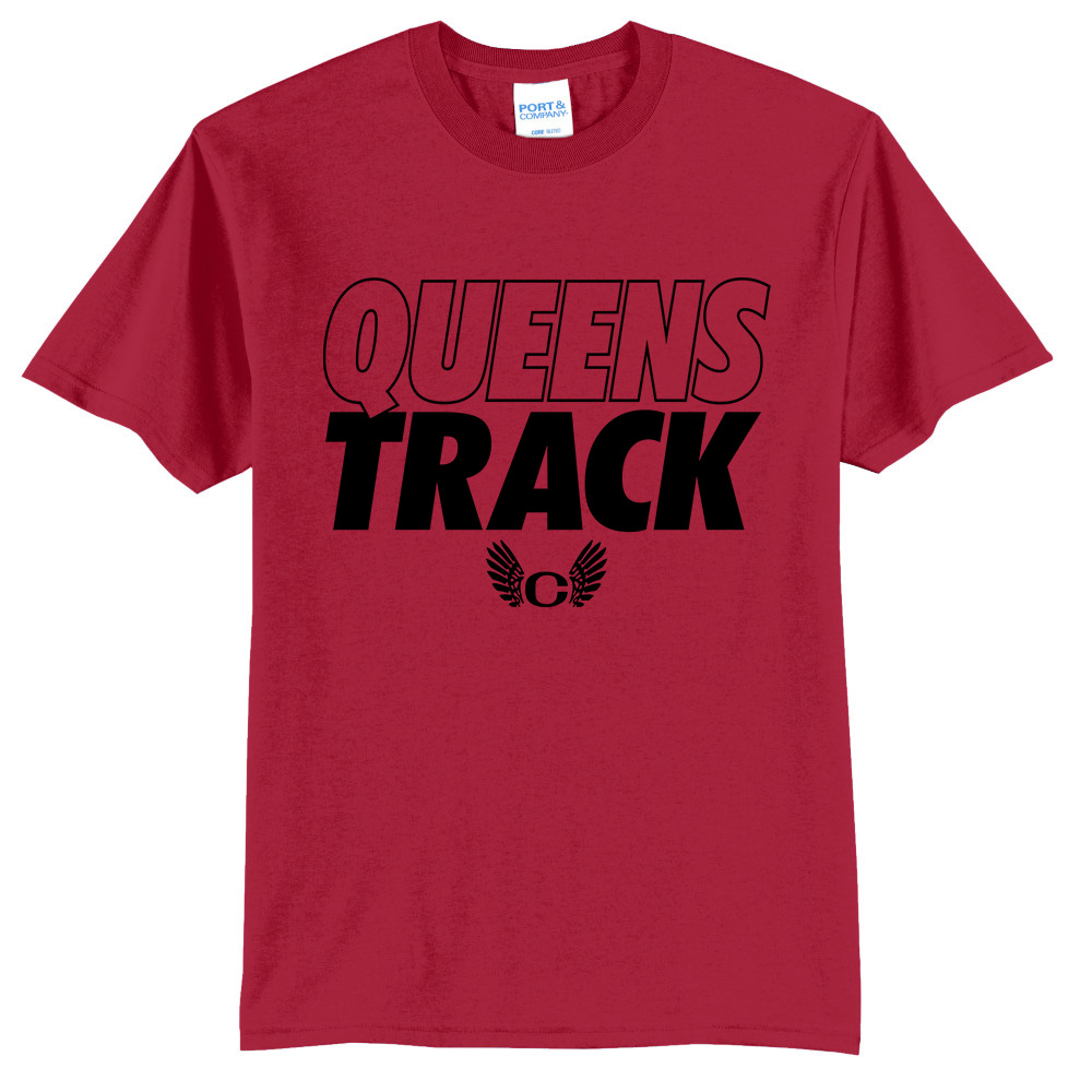 Clinton MS Track Field Unisex Short Sleeve Tee-Red