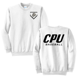 CPU Baseball Unisex Fleece Crewneck Sweatshirt-White