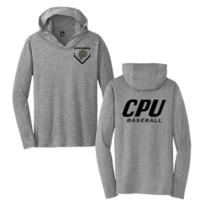 CPU Baseball District Made Mens Perfect Tri Long Sleeve Hoodie-Grey Frost