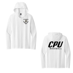 CPU Baseball District Made Mens Perfect Tri Long Sleeve Hoodie-White