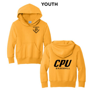 CPU Baseball Youth Fleece Hooded Sweatshirt-Gold