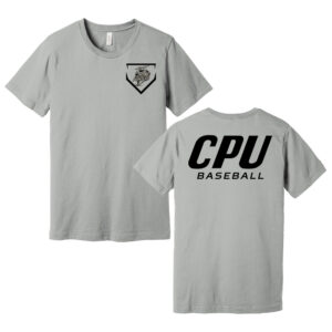 CPU Baseball Bella Canvas Short Sleeve combed and ring spun cotton T-Shirt-Silver