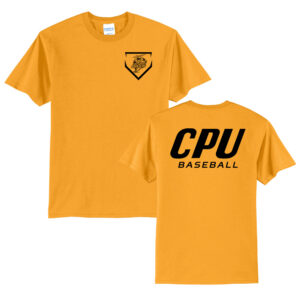 CPU Baseball Unisex Short Sleeve Tee-Gold