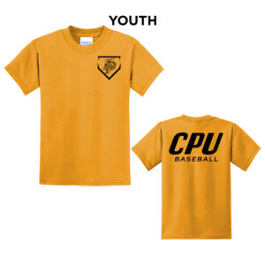 CPU Baseball Youth Short Sleeve Tee-Gold
