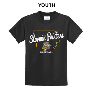 CPU Baseball Youth Short Sleeve Tee-Black