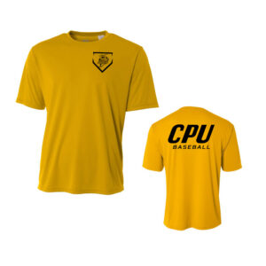 CPU Baseball Adult Cooling Performance Tshirt -Gold